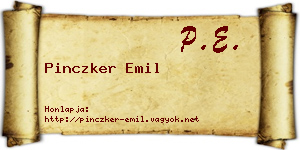 Pinczker Emil névjegykártya